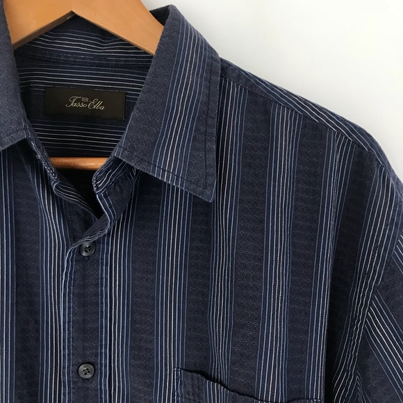 Men’s Tasso Elba Blue Button Down - Picture 2 of 4